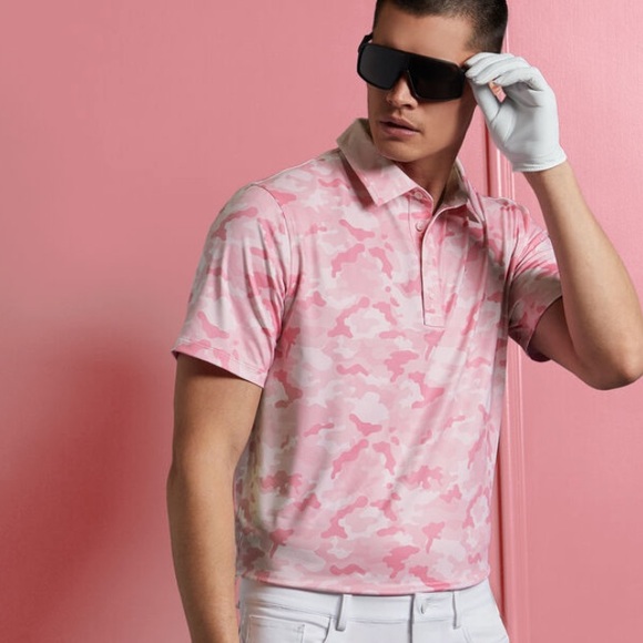 G/FORE Mapped Camo Tech Jersey Polo Large NWT Golf Shirt GMP000045 Gorpcore - Picture 3 of 8